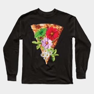 A Slice of Floral Pizza Long Sleeve T-Shirt